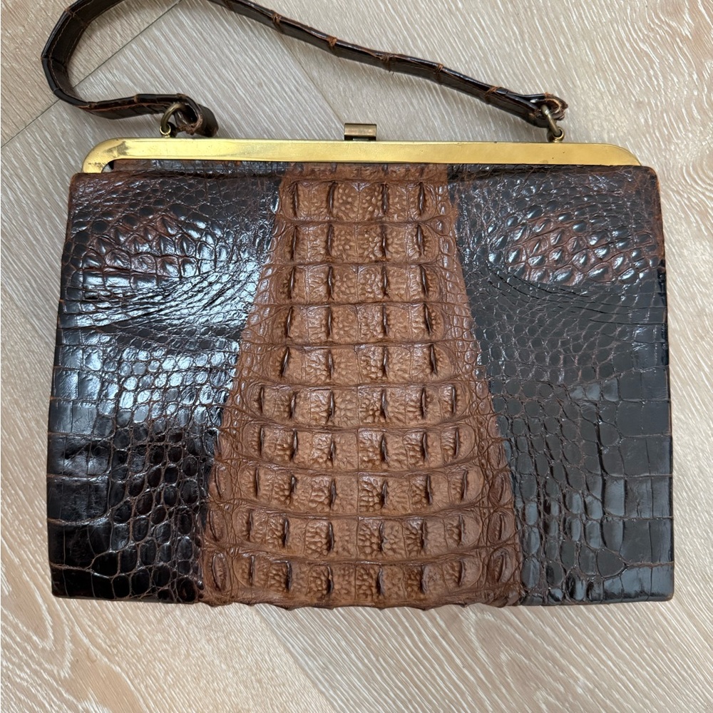 Vintage hornback alligator handbag - stunning and high quality skin - Picture 3 of 9